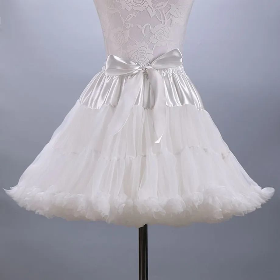 Pastelově růžová balerína tylu Tutu Tutu sukně Puffy Ruffle vrstvené Lolita spodnička Underskirt