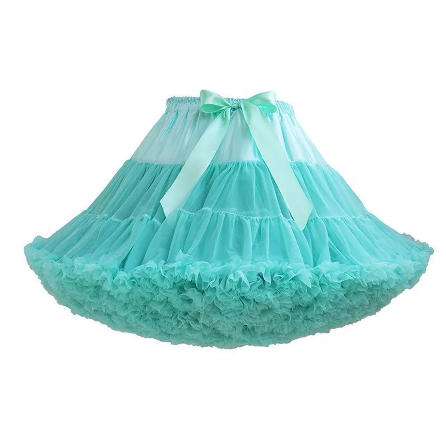 Pastelově růžová balerína tylu Tutu Tutu sukně Puffy Ruffle vrstvené Lolita spodnička Underskirt