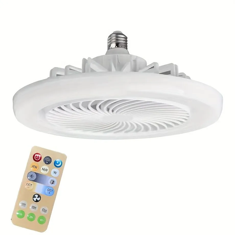 Stropní ventilátor 2v1 s LED osvětlením - E27 závit + dálkové ovládání