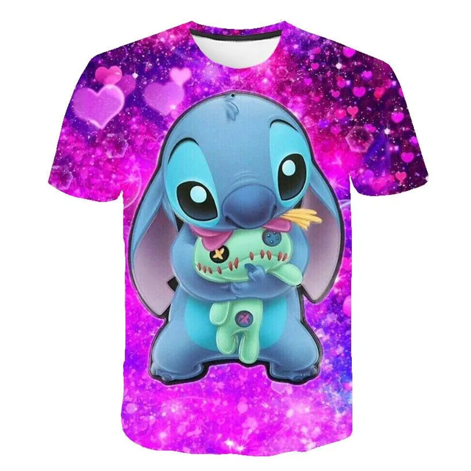 Dětské luxusní tričko s krátkým rukávem s potiskem oblíbené Disney postavy Stitch Jayceon