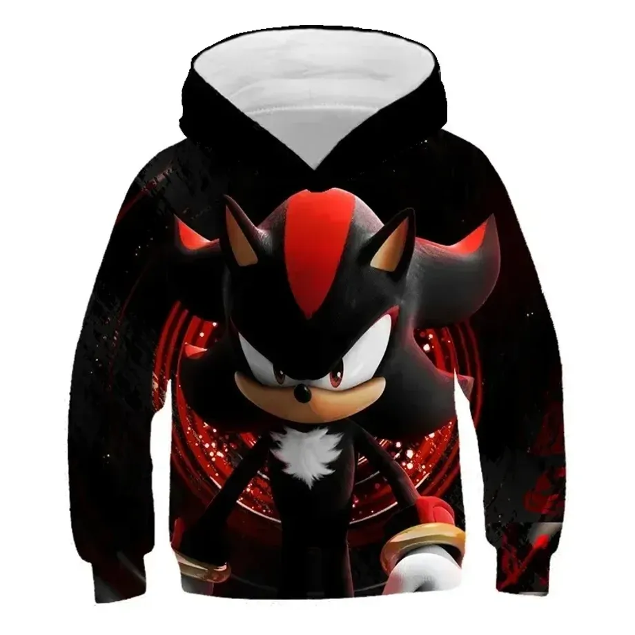 Dětská unisex mikina s kapucí a motivy 3D potisku ježka Sonic