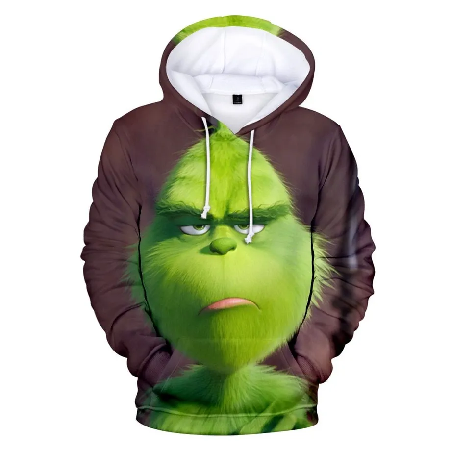 Unisex stylová mikina Grinch s kapucí s lmg-16