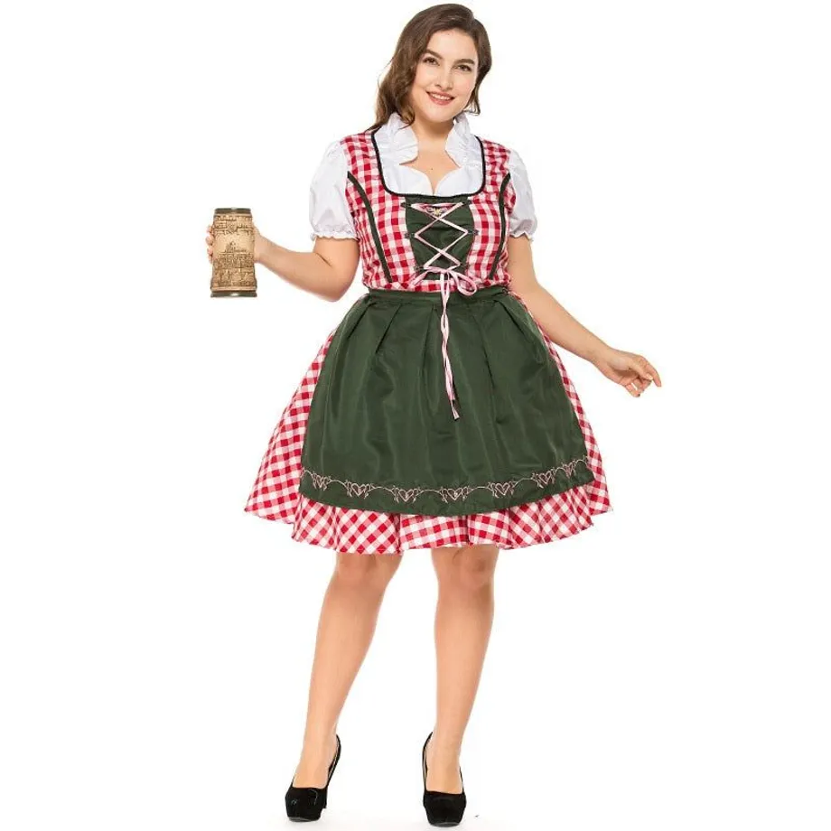 Dámský cosplay kostým německého Oktoberfestu Dirndl Dress Beer Maid