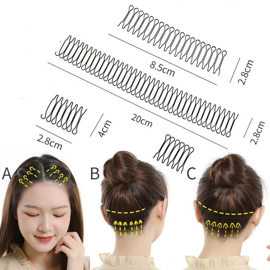 Neviditelná zlomená spona do vlasů Dámské nástroje pro styl Tiara Roll Curve Needle Bangs Fixed Insert Comb Profesionální stylingové doplňky