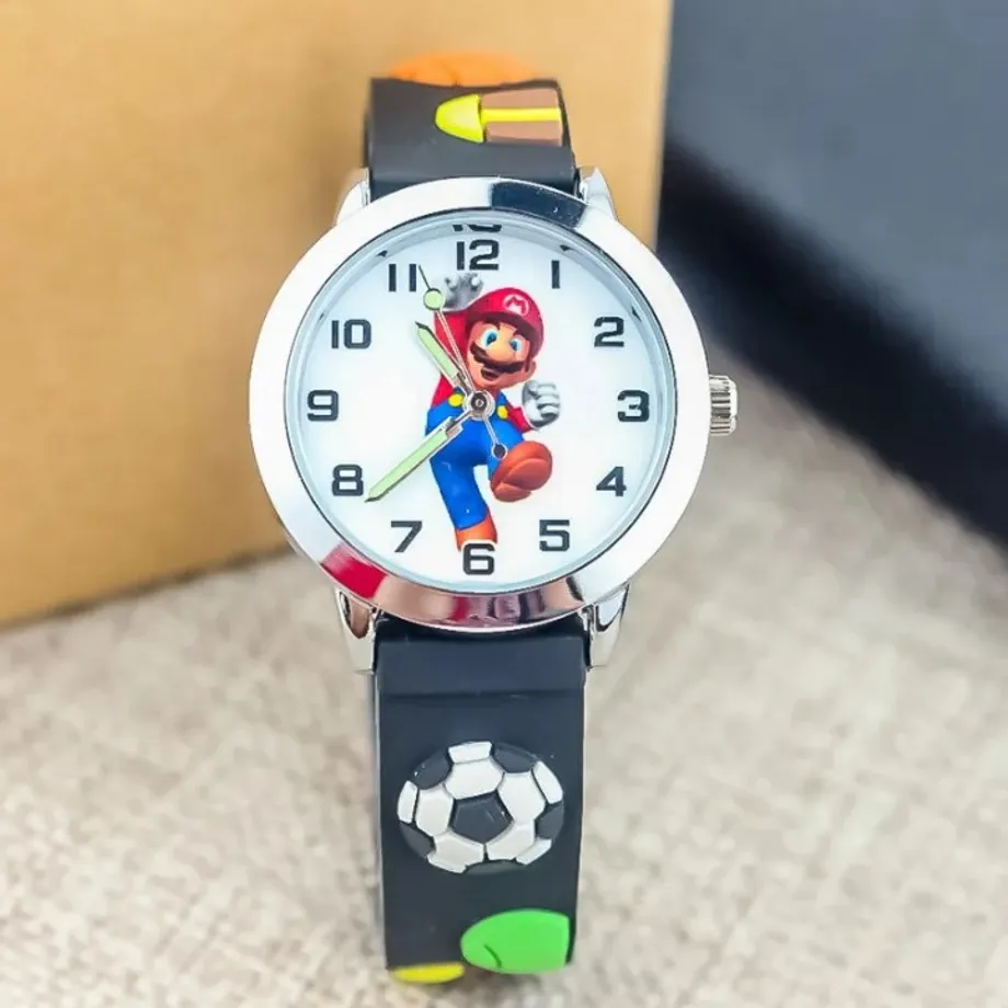 Dětské analogové hodinky s motivem Super Mario Bros.