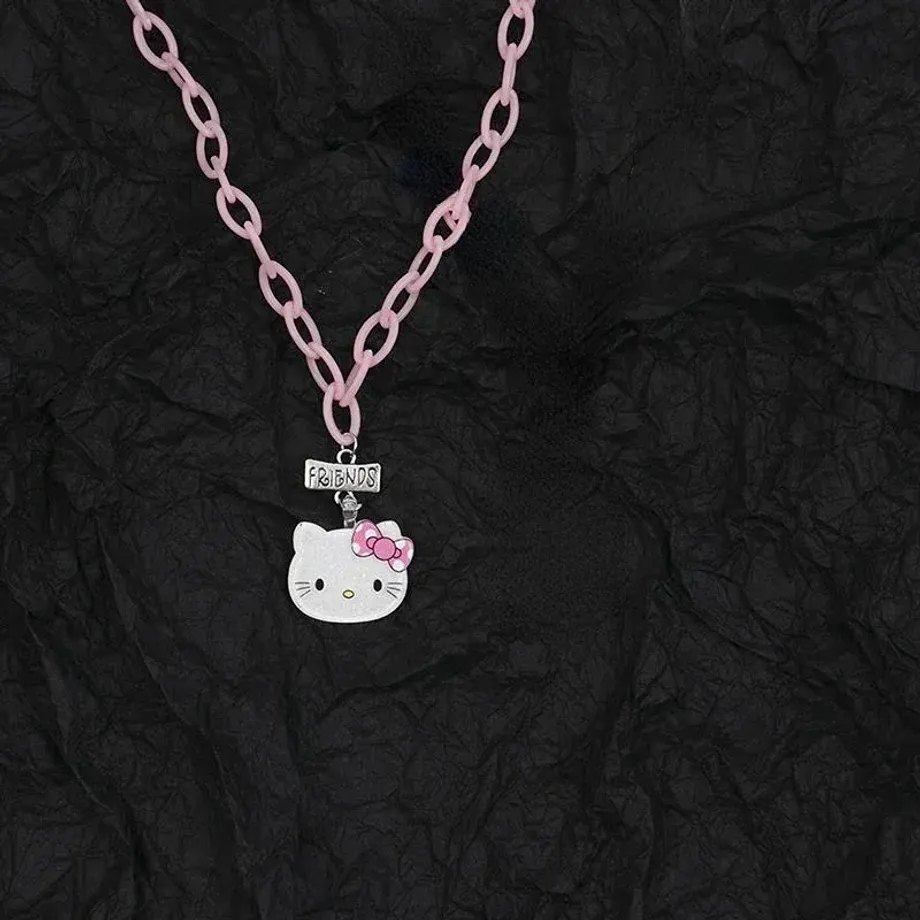 Dámský nebo dívčí náhrdelník se zirkony s přívěskem Hello Kitty