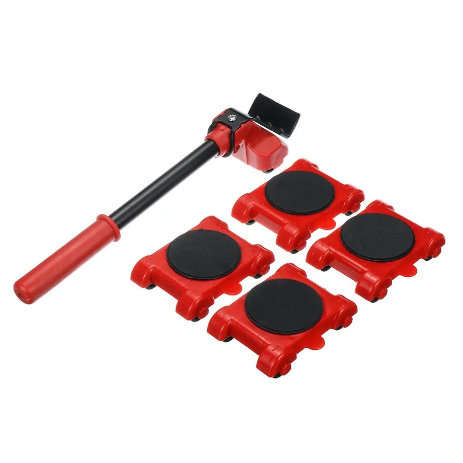 Heavy Duty Furniture Lifter Transport Tool Furniture Mover set 4 Move Roller 1 Wheel Bar for Lifting Moving Furniture Helper