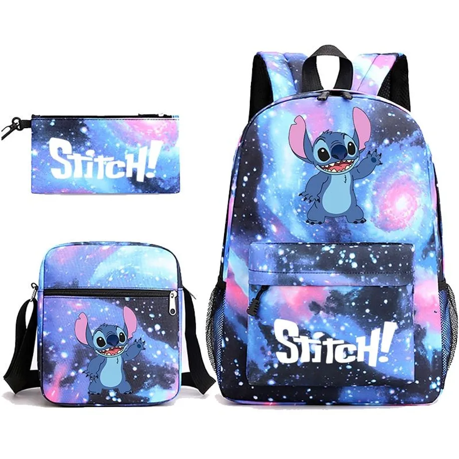 Set školních potřeb Stitch - Batoh a penál + taška přes rameno