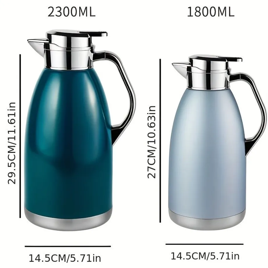 Termoska na uchování tepla 1,8 l / 2,3 l, nerezová ocel 304, velká kapacita pro domácnost