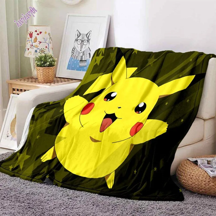 3D Pikachu Ultra lehká deka 6 130x150cm51x59-in