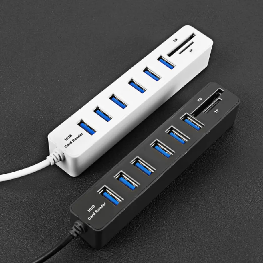 Vysokorychlostní rozbočovač USB HUB 2 v 1 čtečku SD karet - 2 barvy