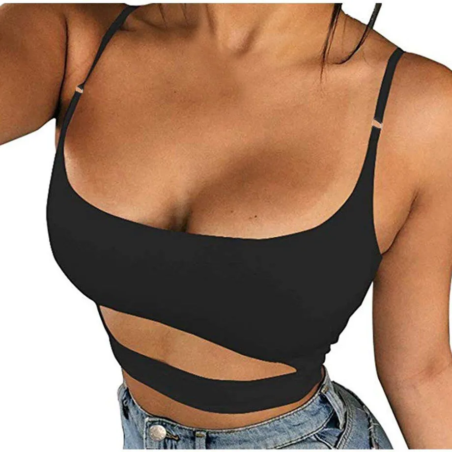 Dámský croptop s průstřihy na léto