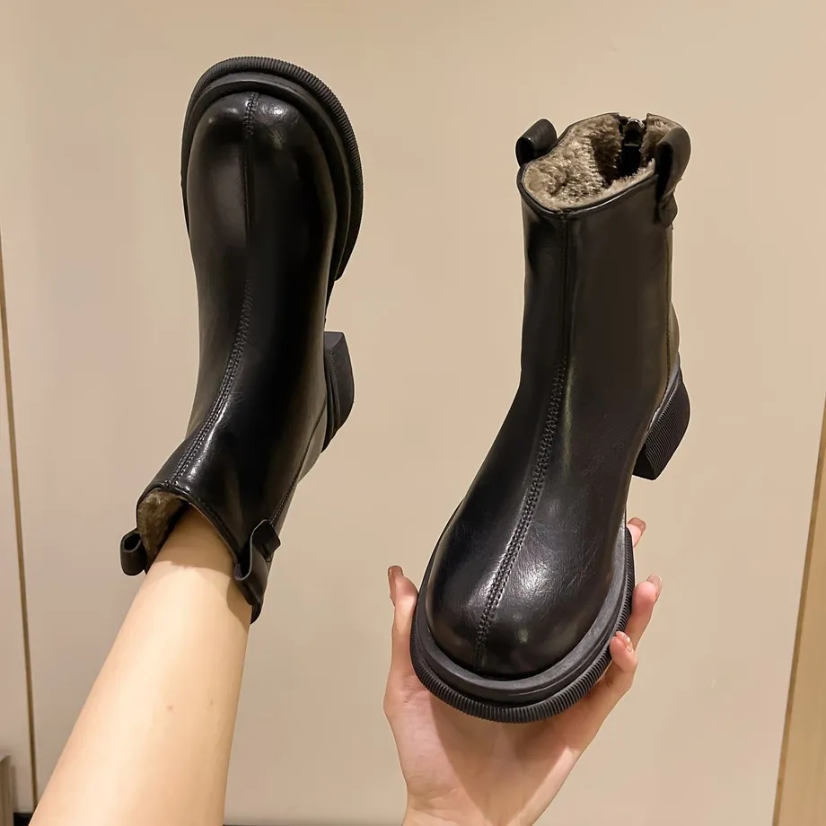 Dámské zimní chelsea boots s kožíškem - teplé a stylové