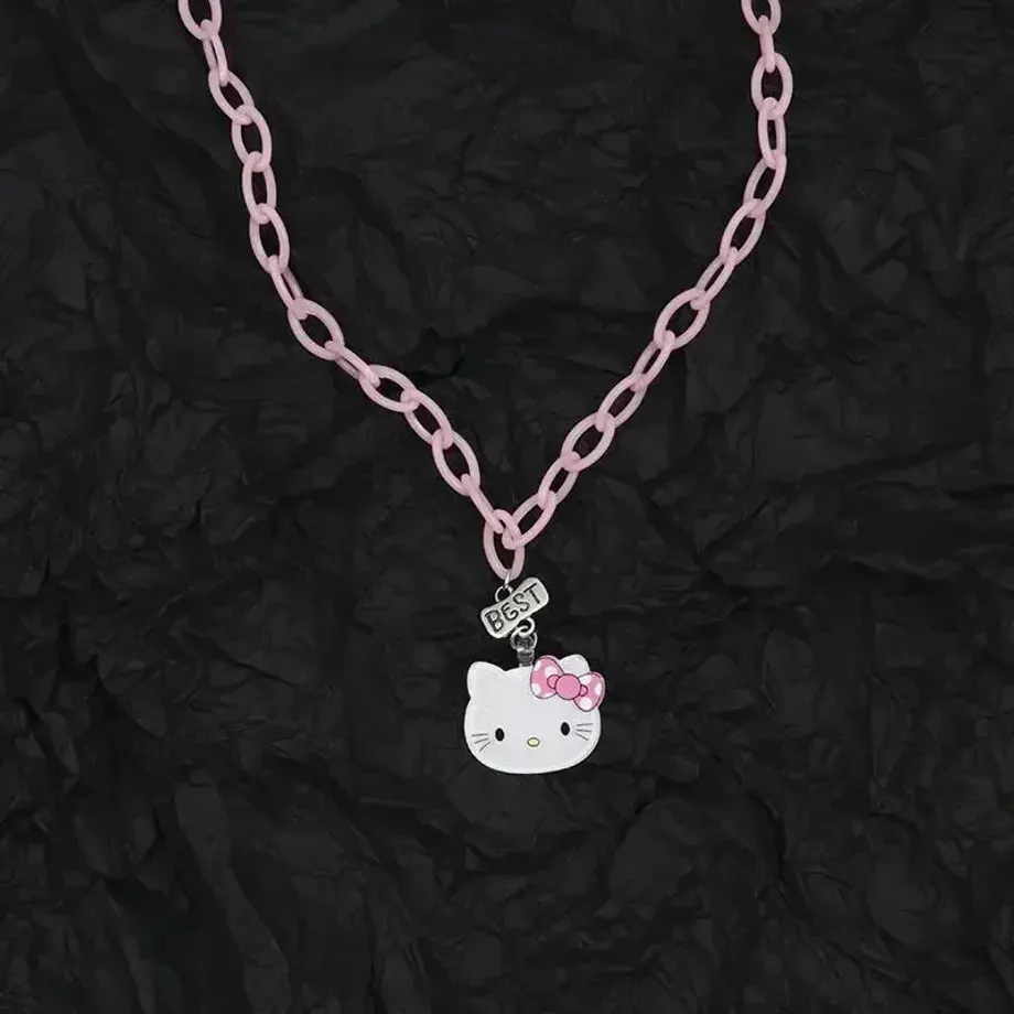 Dámský nebo dívčí náhrdelník se zirkony s přívěskem Hello Kitty