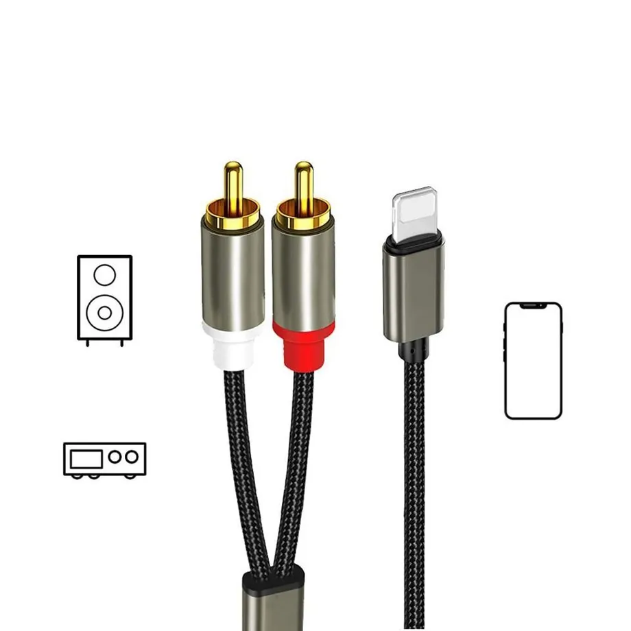 Propojovací audio 2RCA kabel na iPhone