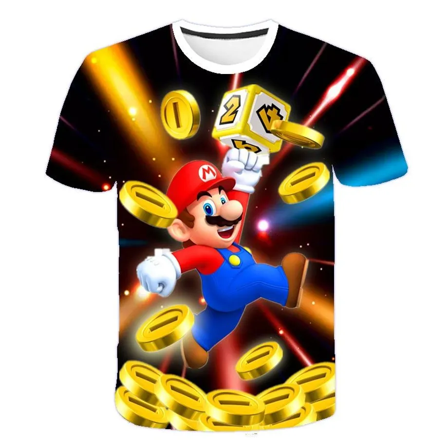 Krásné dětské tričko s 3D potiskem Mario