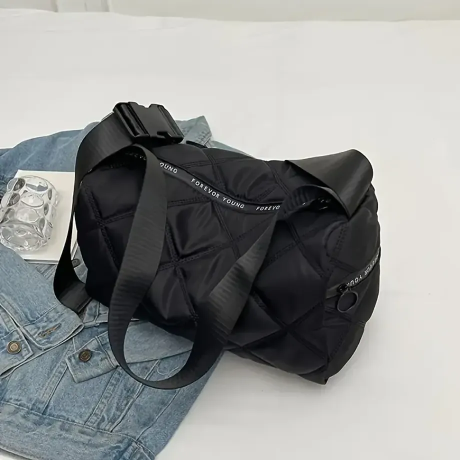 Originální prošívaná argylová crossbody kabelka, velká kapacita, jednobarevná, perfektní pod paží na dojíždění