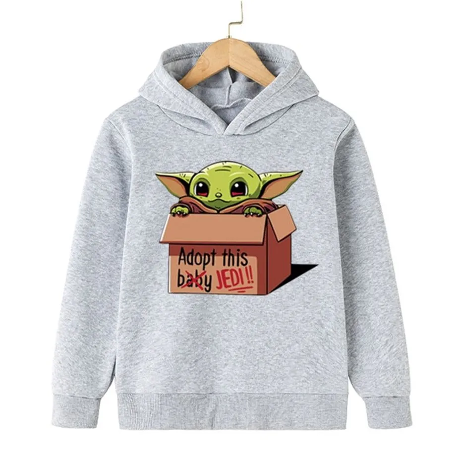 Dětská trendy klokánková mikina Baby Yoda