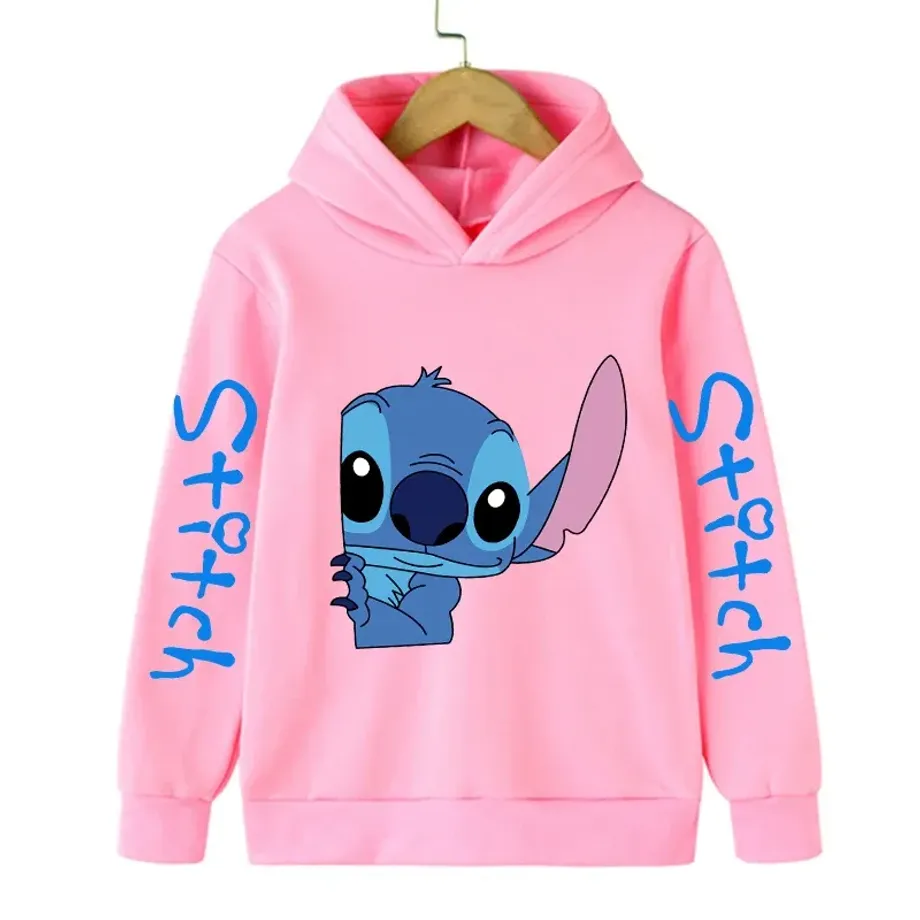 Dětská mikina s kapucí a roztomilým potiskem Stitch