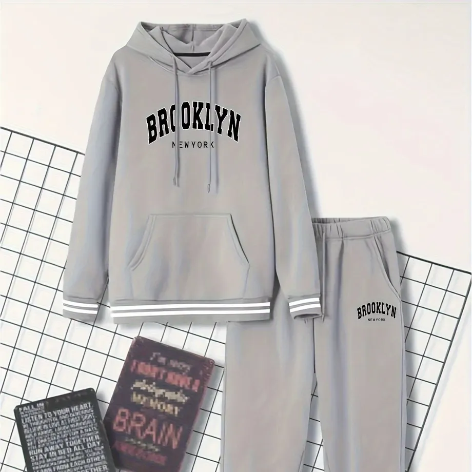 Mužská moderní Hoodies & Sety tepláků s BROOKLYN potiskem