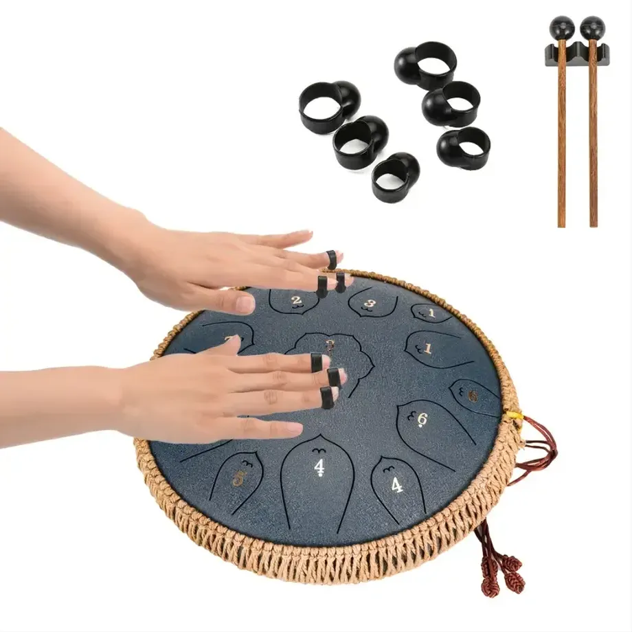 13 Steel Tongue Drum F Key Hanplate Perkusní Nástroj - Ideální Pro Hudební Výchovu, Koncerty, Duchovní Léčení, Jógu A Meditaci