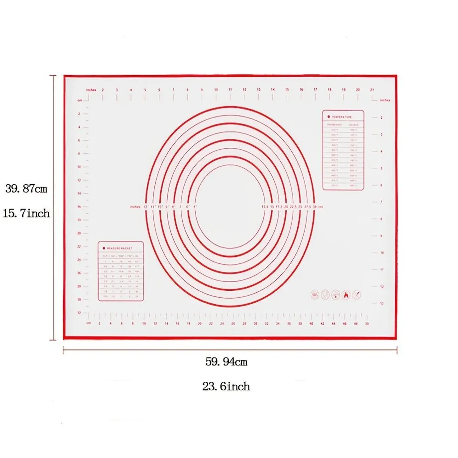 1ks Extra velká silikonová podložka na pečení a válení: Multifunkční protiskluzné těsto