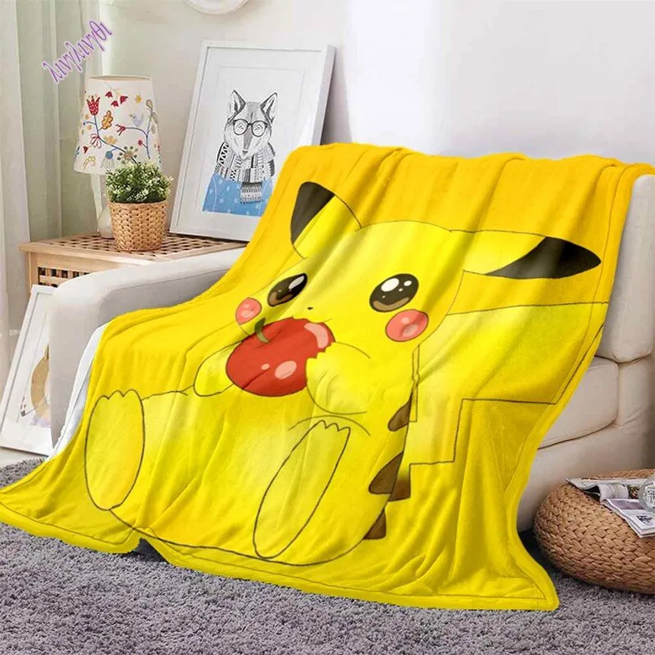 3D Pikachu Ultra lehká deka 8 150x180cm59x70-in