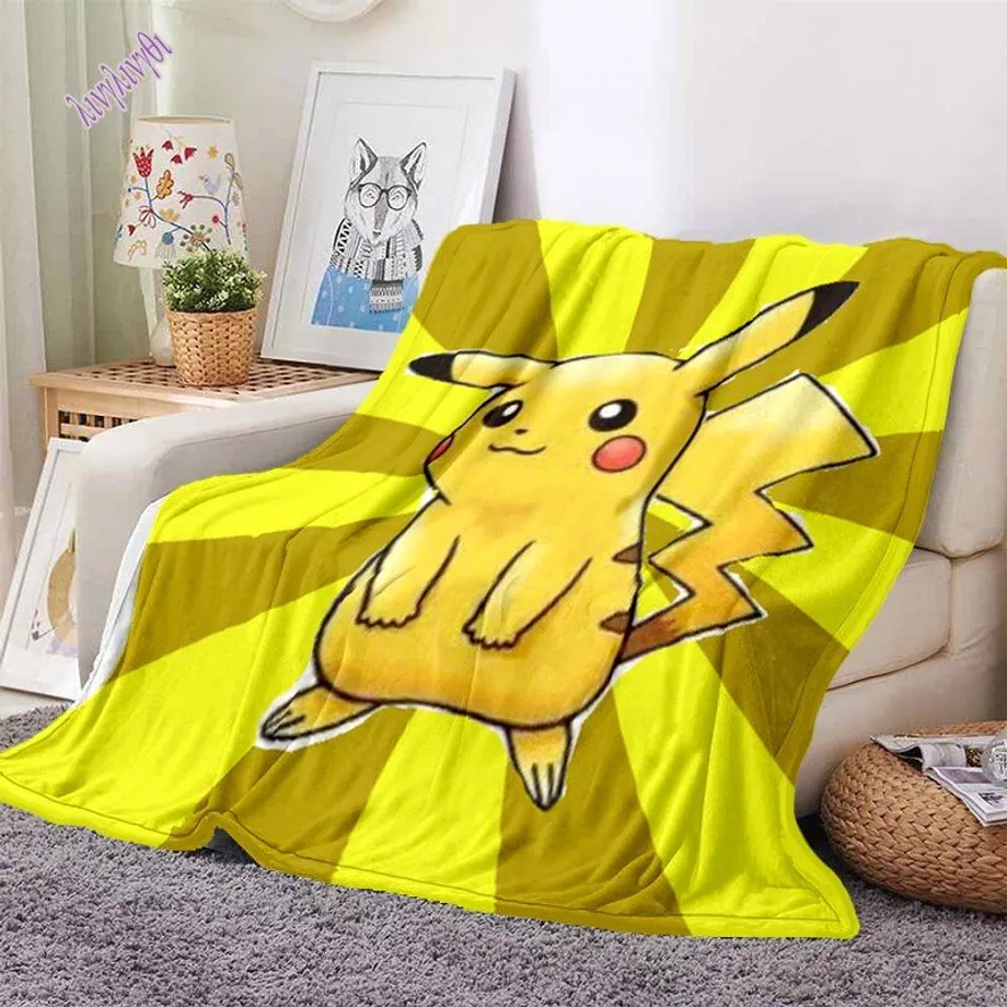 3D Pikachu Ultra lehká deka 2 130x150cm51x59-in