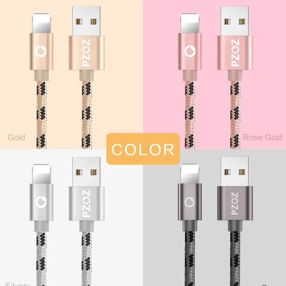 Rychlonabíjecí USB kabel pro iPhone - 4 barvy