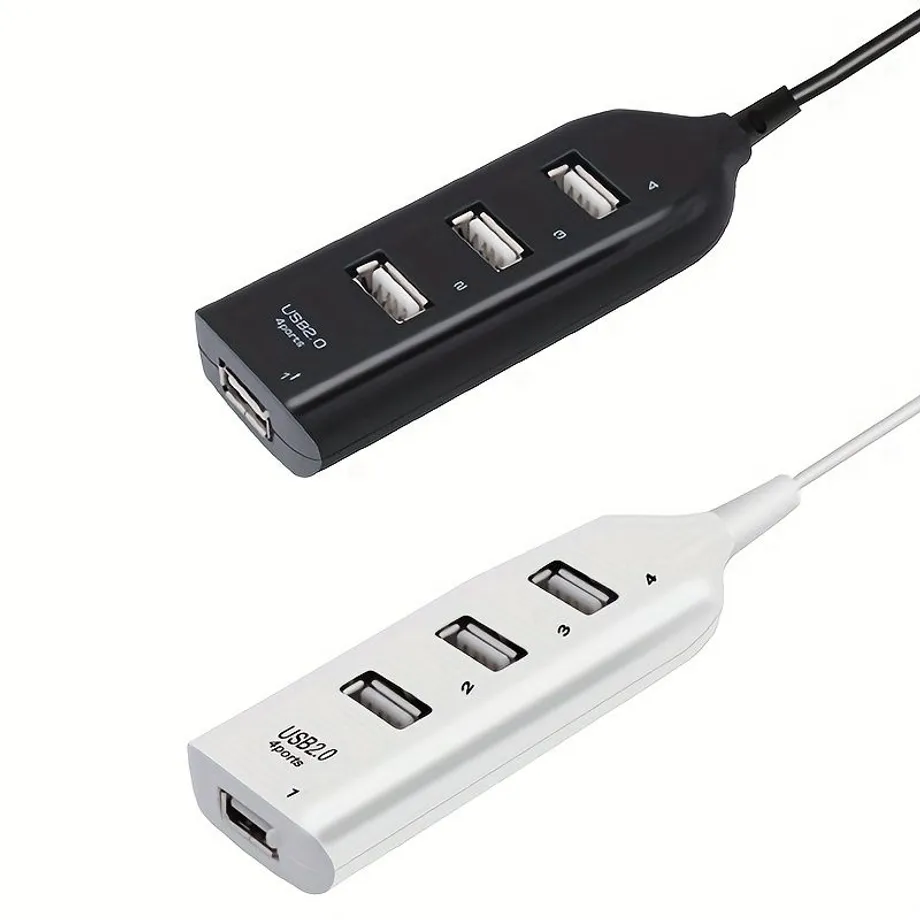 Kompaktní rozbočovač USB 4 porty USB 2.0 s kabelem Mini USB pro snadné připojení víceopu