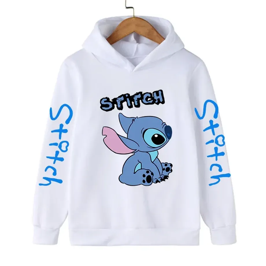 Dětská mikina s kapucí a roztomilým potiskem Stitch