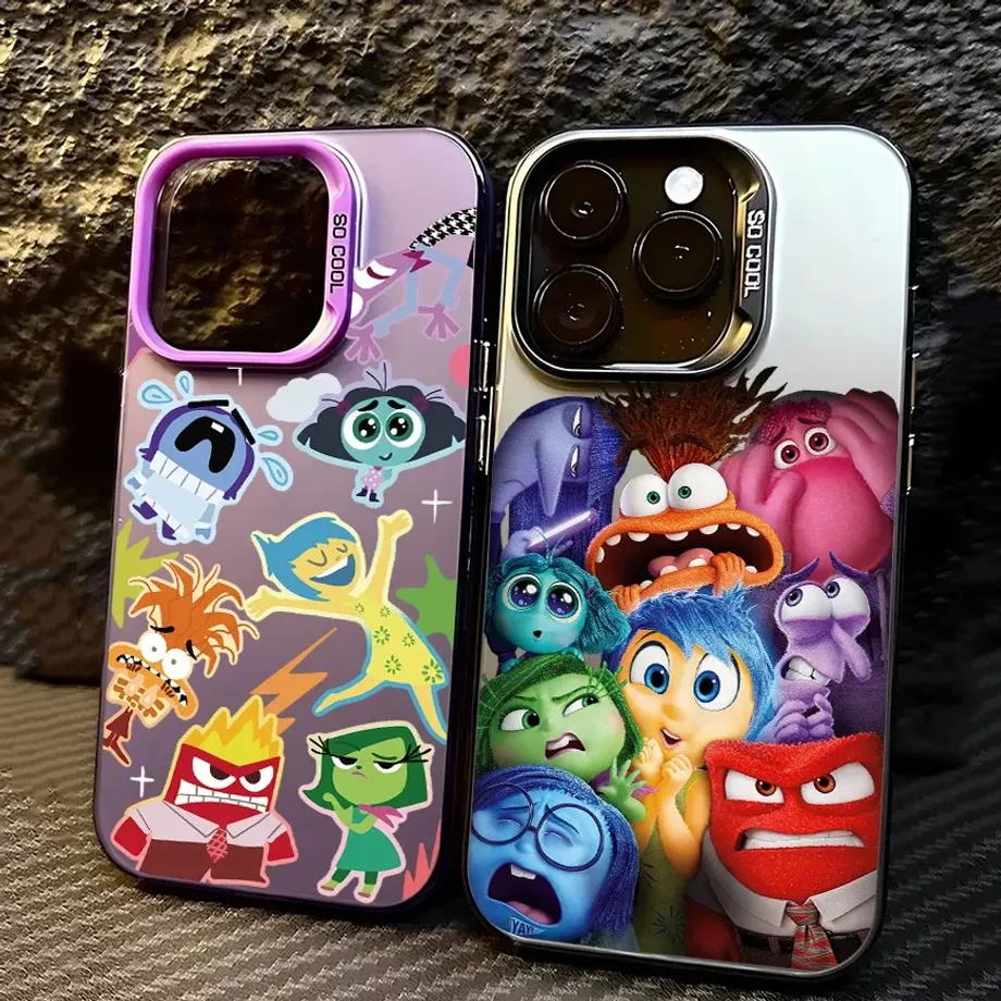 Trendy silikonový kryt na telfony iPhone s motivy oblíbených postav z pohádky V hlavě 2 - Inside Out 2