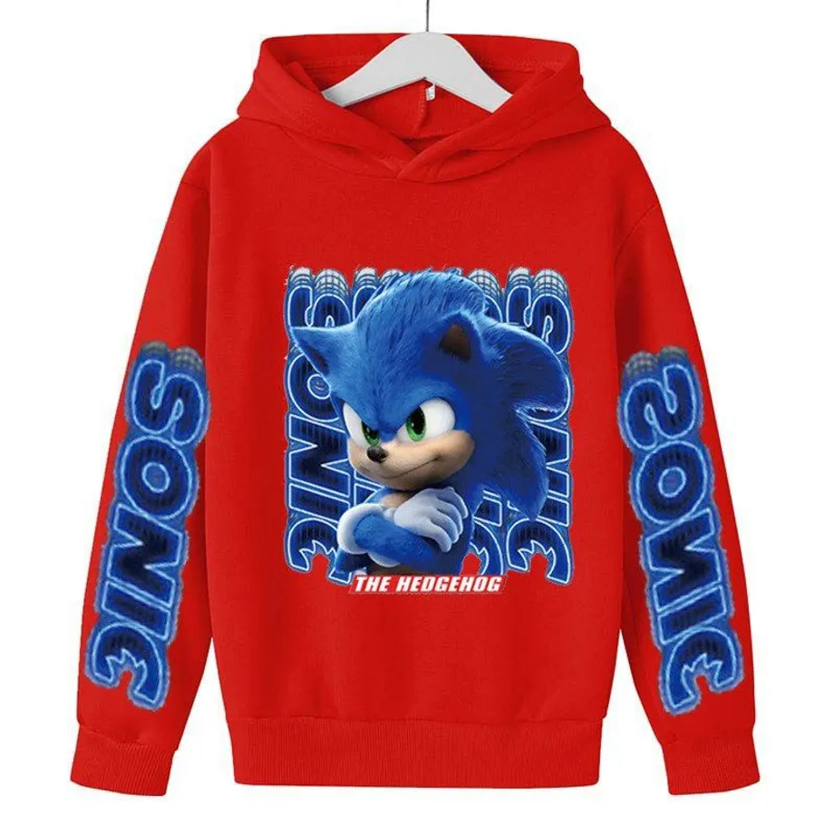 Chlapecká designová mikina s kapucí a potiskem Sonic