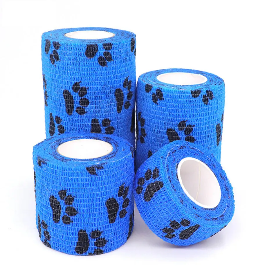 Samolepicí potištěná elastická bandáž 14dog-claw-dark-blue m