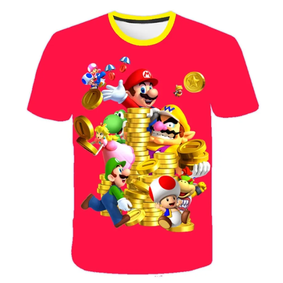 Krásné dětské tričko s 3D potiskem Mario