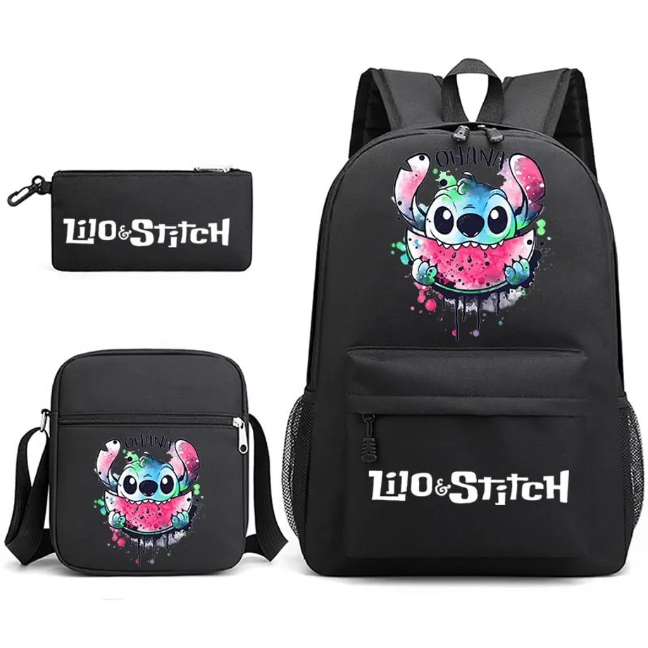 Set školních potřeb Stitch - Batoh a penál + taška přes rameno