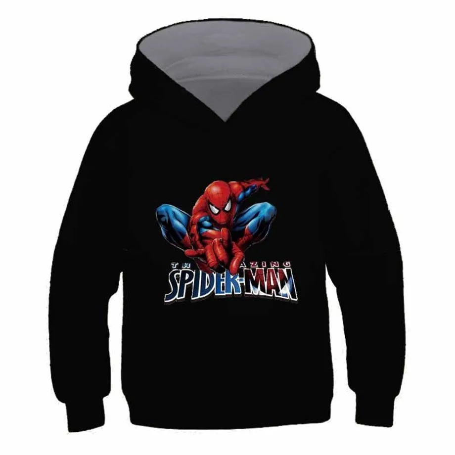 Moderní dětská stylová mikina s kapucí s moderním motivem Spidermana Leslie