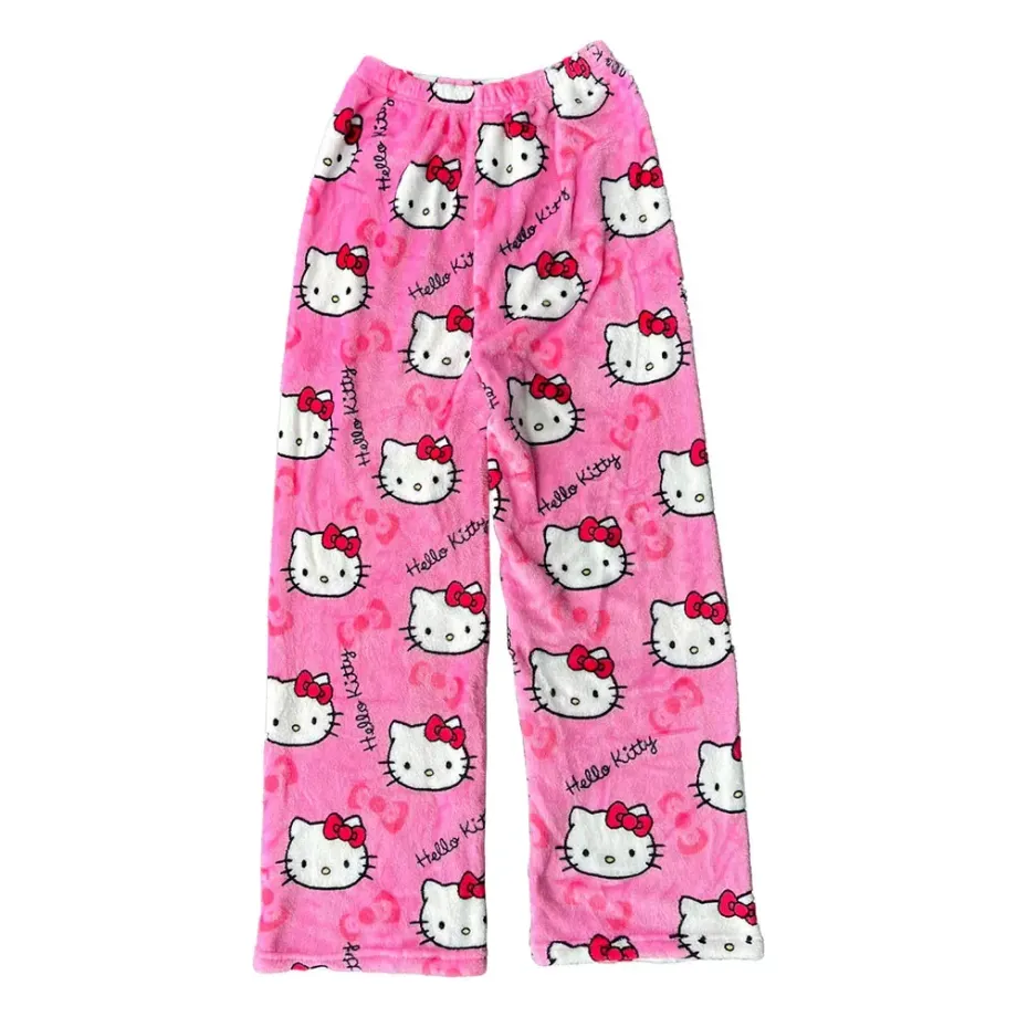 Dámské pyžamové kalhoty Hello Kitty z flanelu