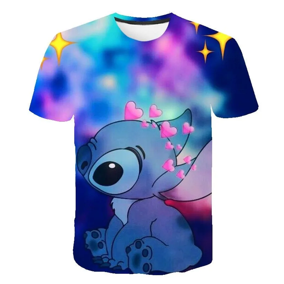 Dětské luxusní tričko s krátkým rukávem s potiskem oblíbené Disney postavy Stitch Jayceon