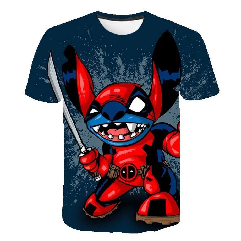 Dětské luxusní tričko s krátkým rukávem s potiskem oblíbené Disney postavy Stitch Jayceon