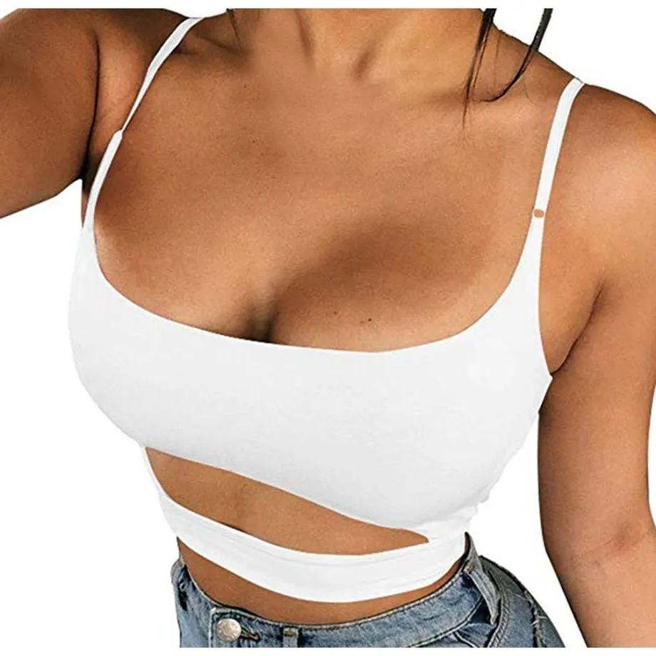 Dámský croptop s průstřihy na léto