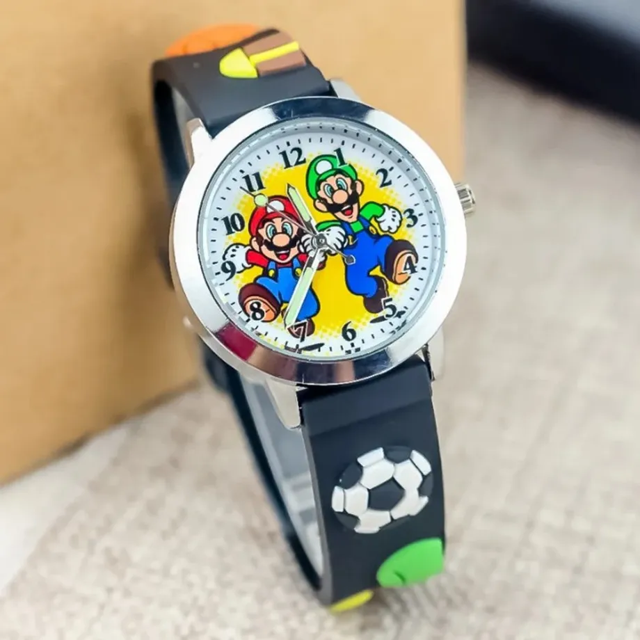 Dětské analogové hodinky s motivem Super Mario Bros.