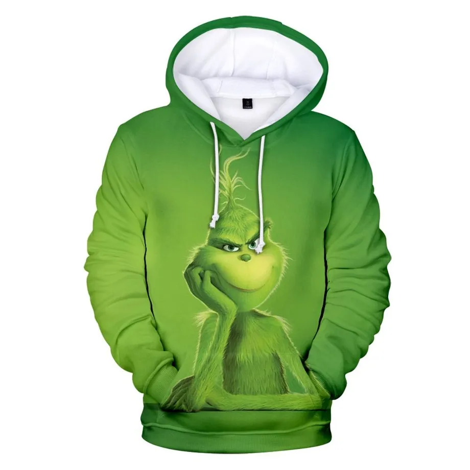 Unisex stylová mikina Grinch s kapucí l ofsz-00072