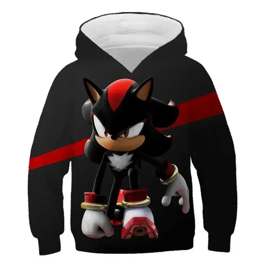 Dětská unisex mikina s kapucí a motivy 3D potisku ježka Sonic