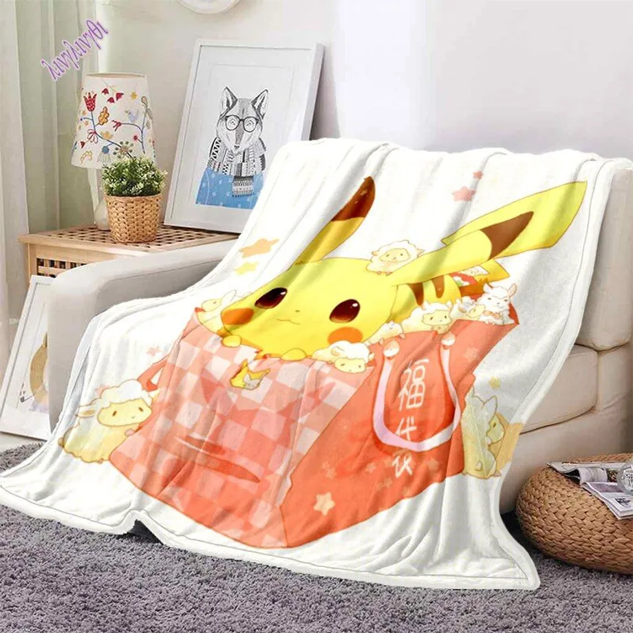 3D Pikachu Ultra lehká deka 10 100x150cm39x59-in