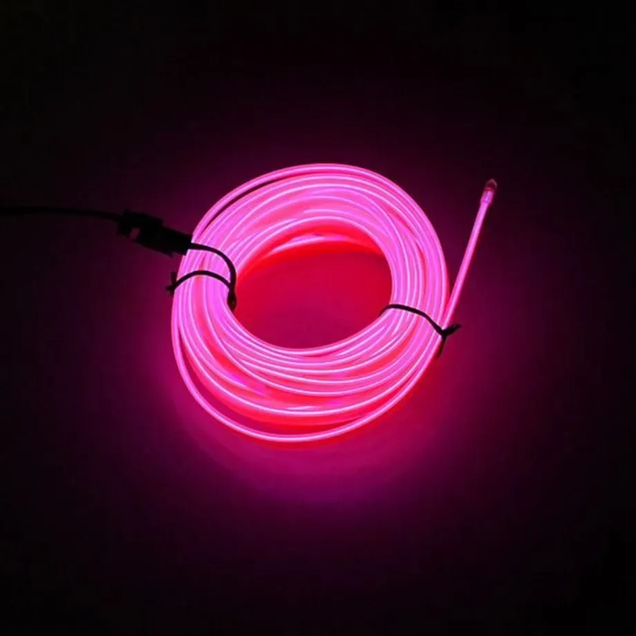 LED USB osvětlení do automobilu pink