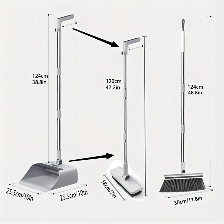 3/4 Ks/sada, Sada Kartáčů Na Smeták (stěrka), Zametací Smeták S Dlouhou Rukojetí, Kartáč Na Podlahu A Vodní Stěrka, Lopatka S Hřebenem, Domácí Nářadí Na Čištění Podlah, Čisticí Potřeby, Čisticí Nástroj