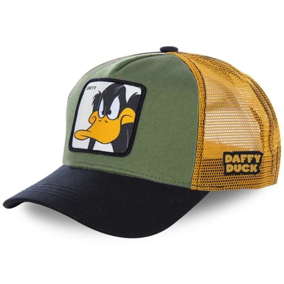 Unisex baseballová kšiltovka s motivy animovaných postaviček DUCK BLACK GREEN