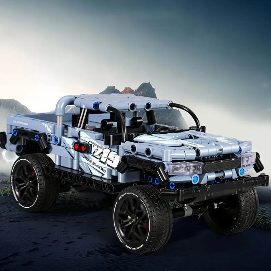 Stavebnice 3D Model - Modrý Off-road Pickup