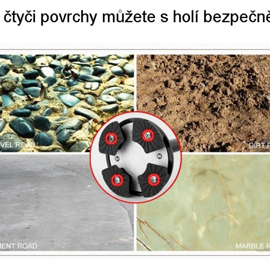 Vycházková skládací hůl s LED světly